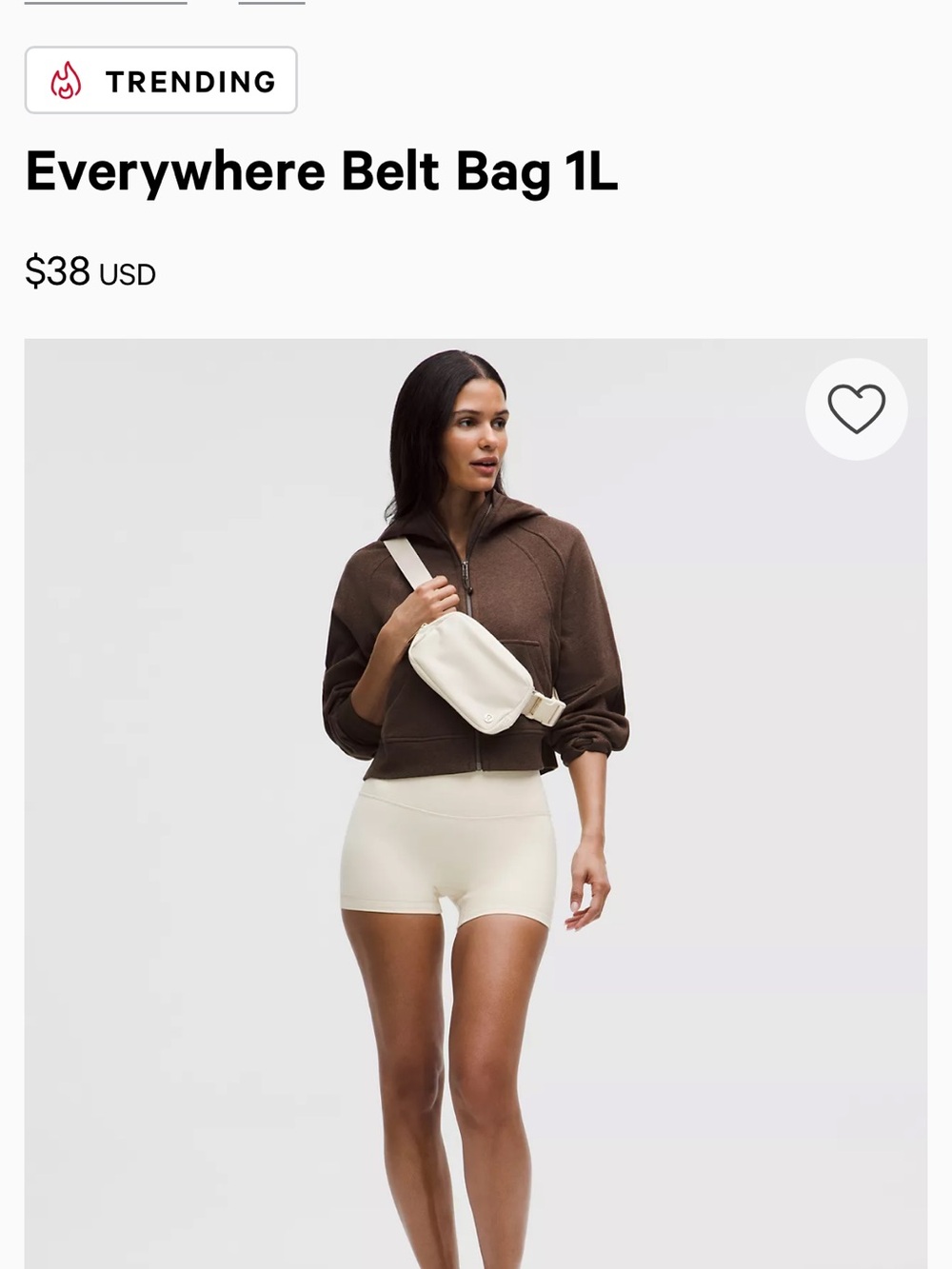 NWT- lululemon athletica Everywhere Belt Bag 1L -ivory/gold